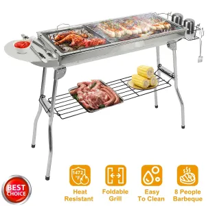 BBQ 16.7x10x17.7 Portable Camping Charcoal Grill Picnic Rack Inch Foldable Grill BBQ For Proactive support Garden Suitcase Outdoor Adjustable