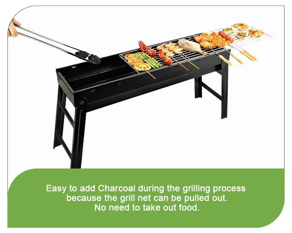 BBQ Charcoal Grill Foldable Portable Camping Hibachi Picnic - Small