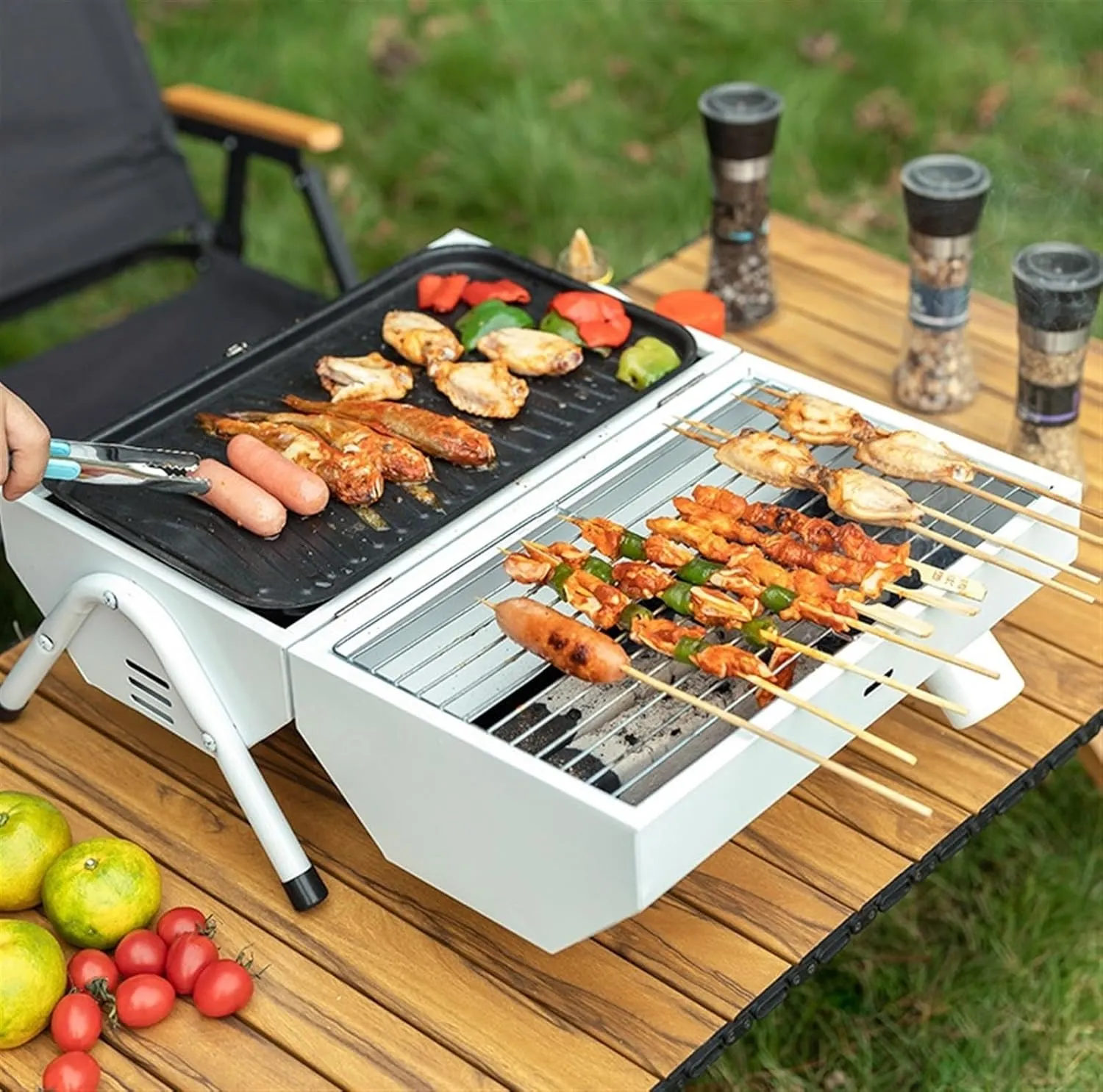 Bbq Grill Camping Grill Portable Charcoal Grills Backpacking BBQ Grill For Outdoor Cooking Bonfire Patio