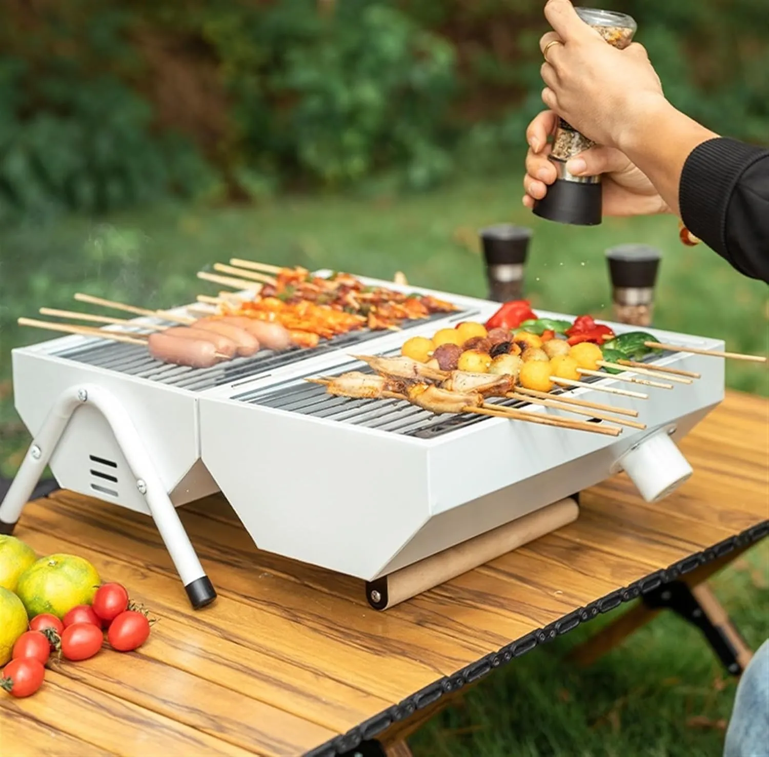 Bbq Grill Camping Grill Portable Charcoal Grills Backpacking BBQ Grill For Outdoor Cooking Bonfire Patio