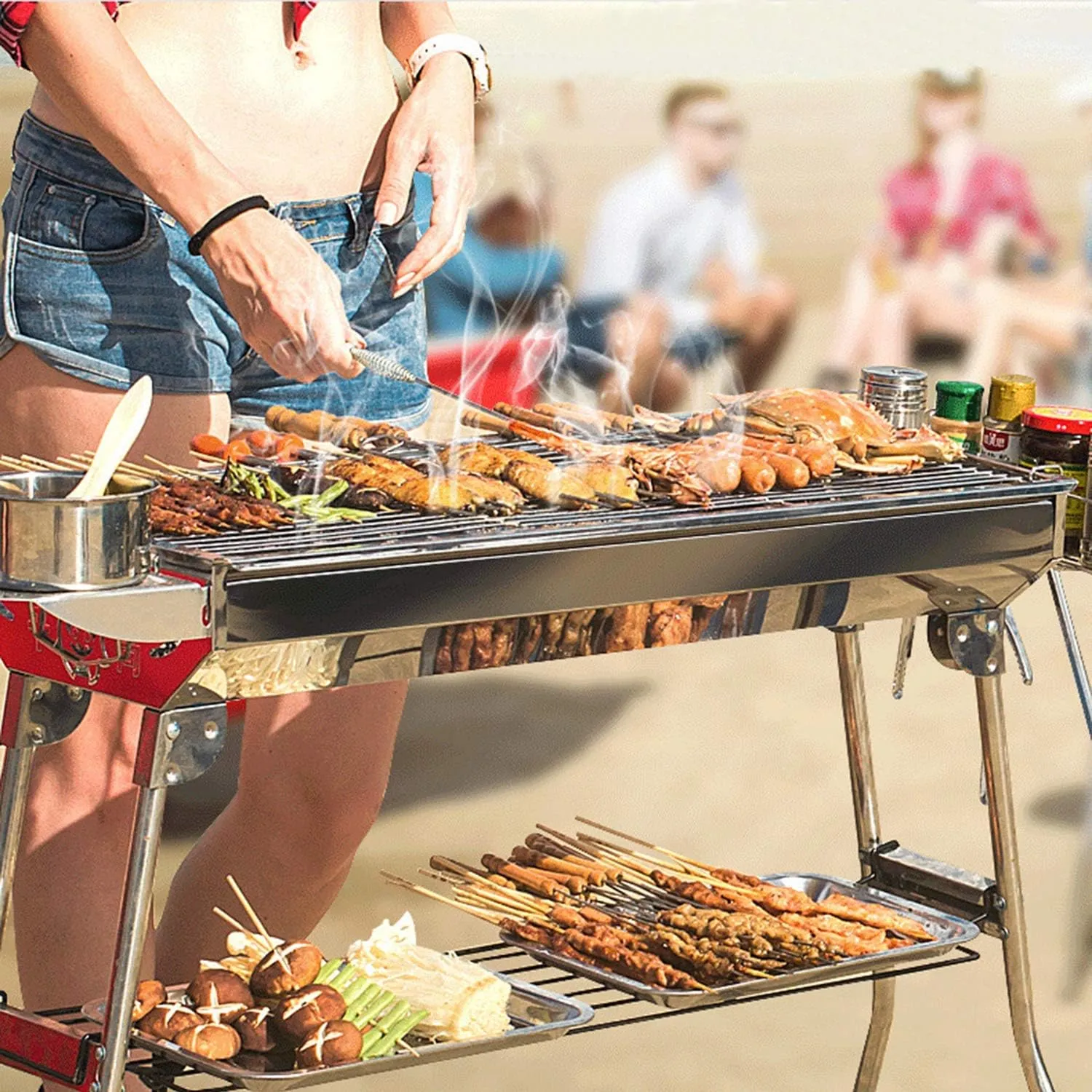 BBQ Grill Grates Replacement, Stainless Steel Barbecue Wire Mesh, Multifunction Cooking Grate for Outdoor Grill 2 Pack （12 5/8''*10 1/4''）