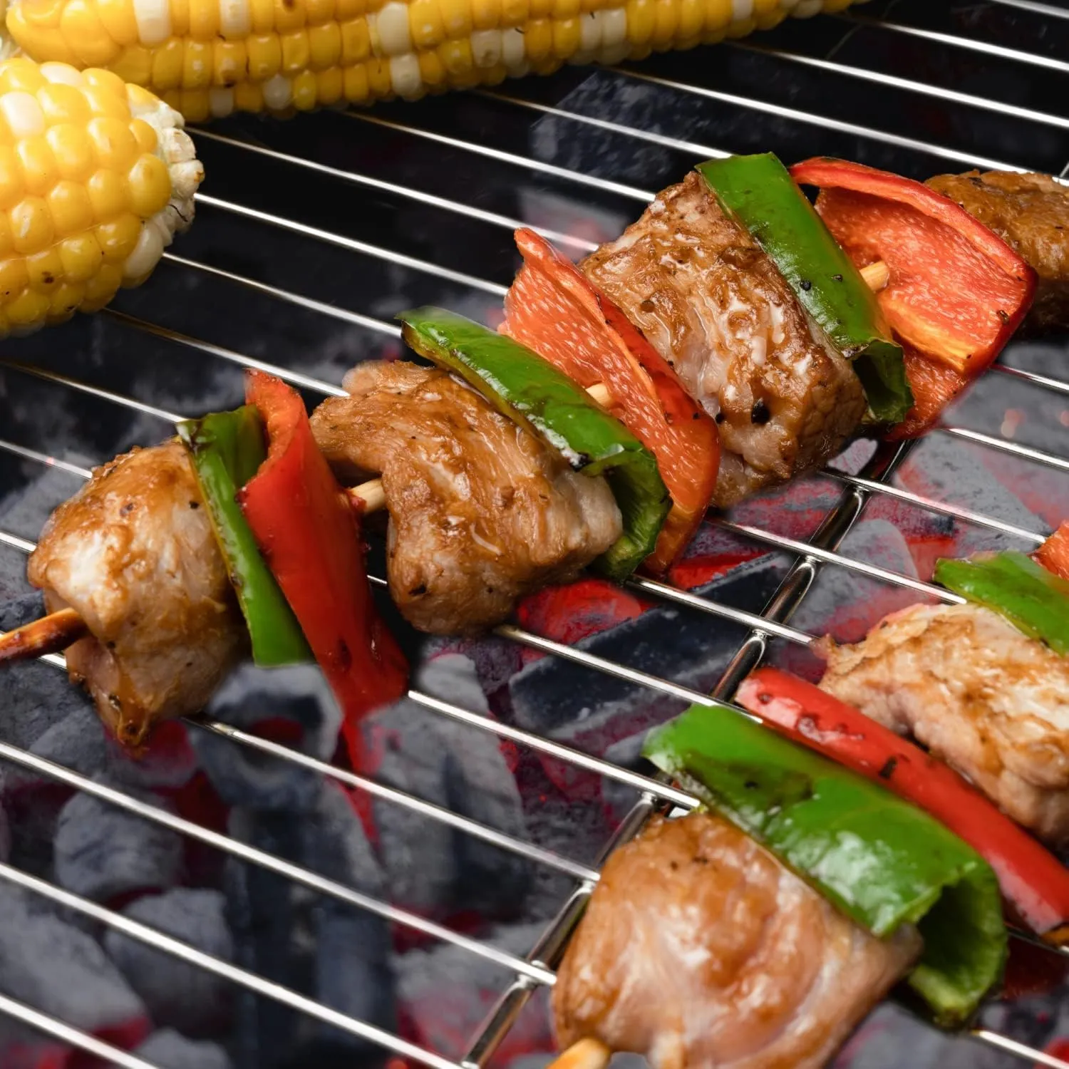 BBQ Grill Grates Replacement, Stainless Steel Barbecue Wire Mesh, Multifunction Cooking Grate for Outdoor Grill 2 Pack （12 5/8''*10 1/4''）