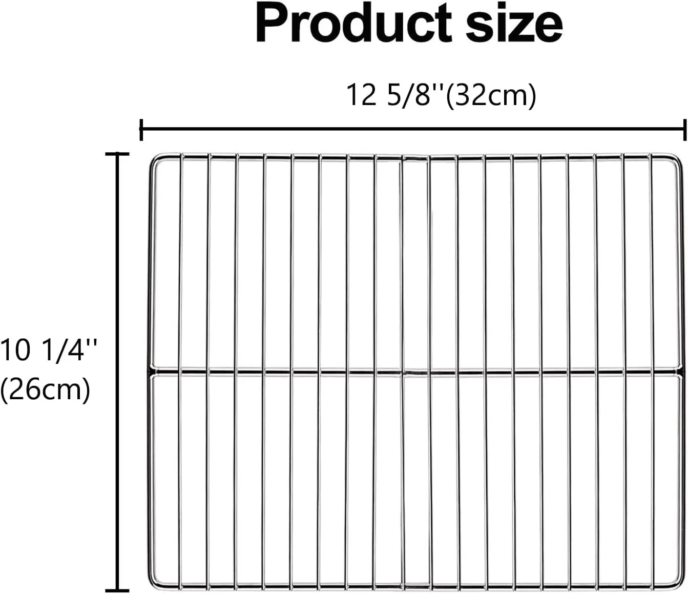 BBQ Grill Grates Replacement, Stainless Steel Barbecue Wire Mesh, Multifunction Cooking Grate for Outdoor Grill 2 Pack （12 5/8''*10 1/4''）