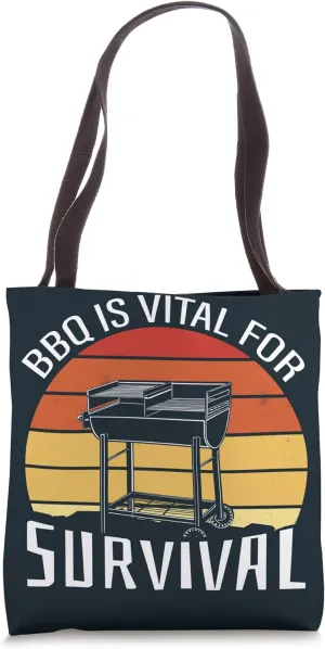 BBQ Is Vital For Survival Sunset Grill Tote Bag