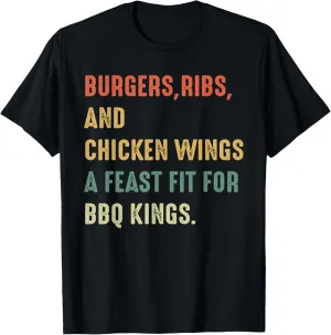 BBQ Kings Unite Burgers Ribs and Chicken Wings T-Shirt