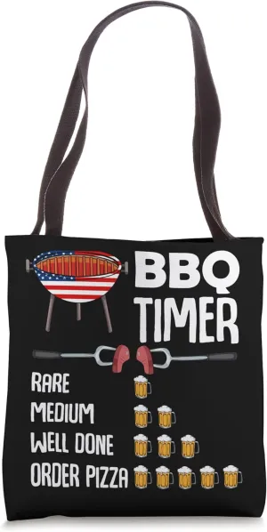BBQ Lover Timer Smoker Steak Rib Lamb Filet Flank Tote Bag