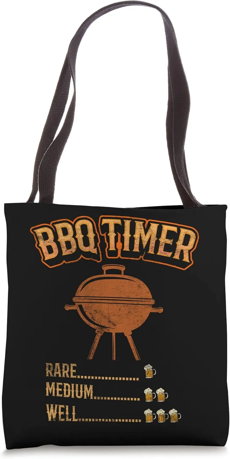BBQ Lover Timer Smoker Steak Rib Lamb Filet Flank Tote Bag