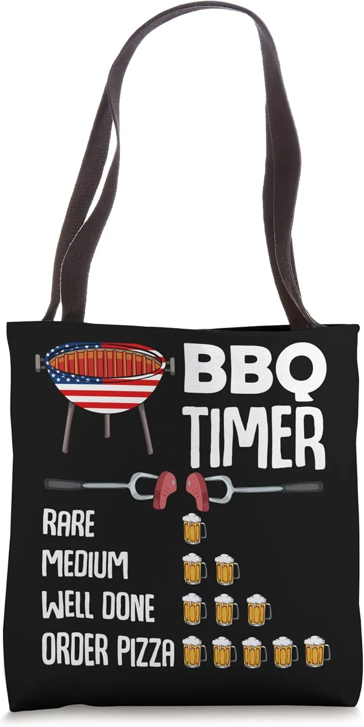 BBQ Lover Timer Smoker Steak Rib Lamb Filet Flank Tote Bag