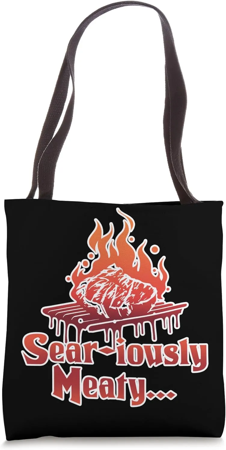 BBQ Sear-iously Meaty Grill Enthusiast Design Tote Bag