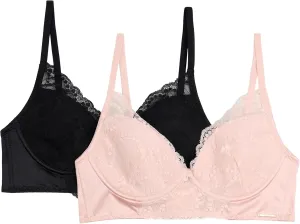 BCBGMAXAZRIA Women's Lace 2-Pack Underwire Bra