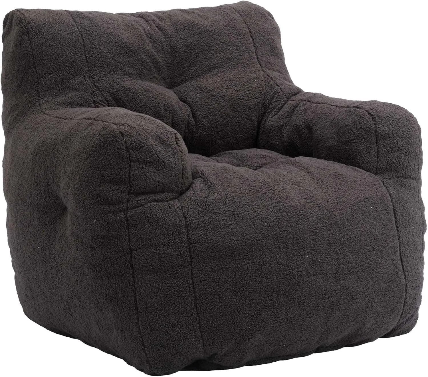 Bean Bag Chairs with Armrest,Soft Memory Foam Filler,Tufted Fabric Material Giant Lazy Sofa,Lounger Floor Chair for Adult,for Living Room,Bedroom (Dark Gray)