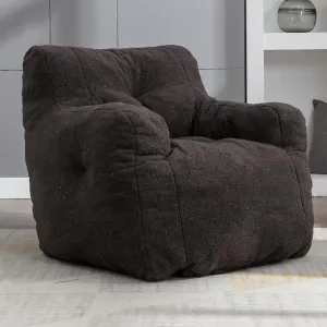 Bean Bag Chairs with Armrest,Soft Memory Foam Filler,Tufted Fabric Material Giant Lazy Sofa,Lounger Floor Chair for Adult,for Living Room,Bedroom (Dark Gray)