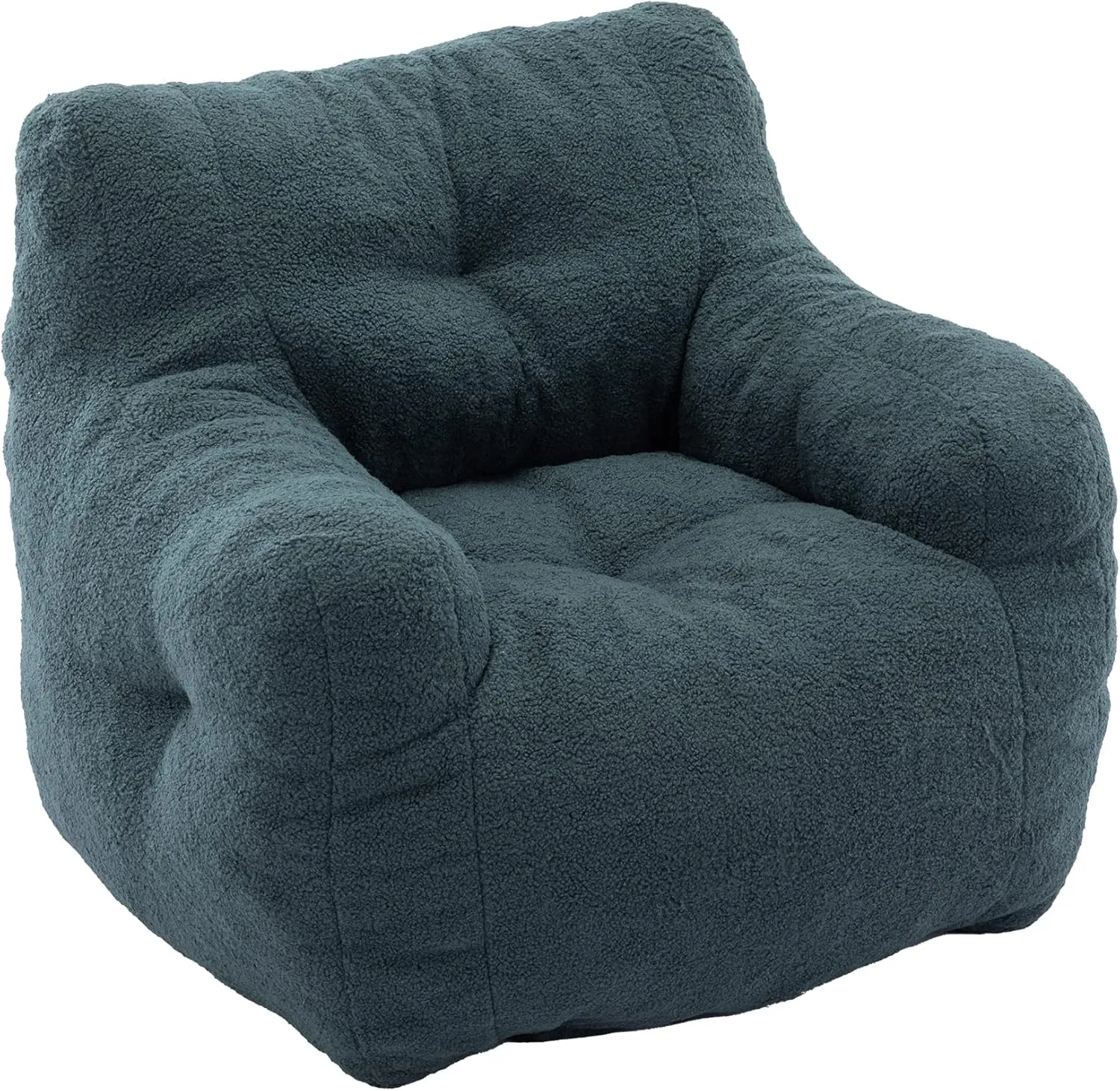 Bean Bag Chairs with Armrest,Soft Memory Foam Filler,Tufted Fabric Material Giant Lazy Sofa,Lounger Floor Chair for Adult,for Living Room,Bedroom (Green)