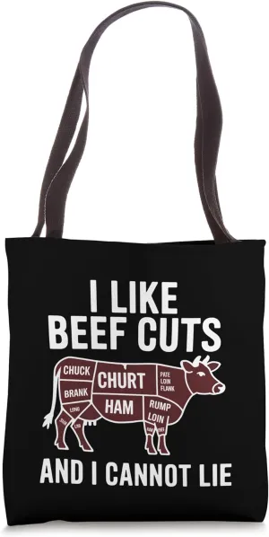 Beef Cuts Butcher Diagram Cow Meat Funny Carnivore Gift Tote Bag