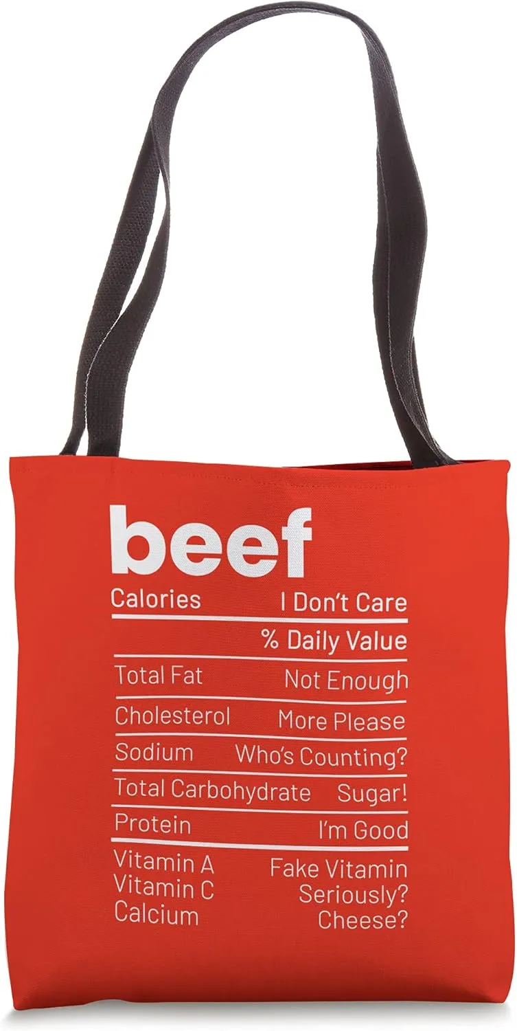 Beef Nutrition Facts Meat Lover Nutrition Facts Red Tote Bag