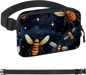 Bees and Flowers-262 Crossbody Fanny Pack for Men&Women,Belt Bag for Travel Casual Walking Running Hiking Cycling