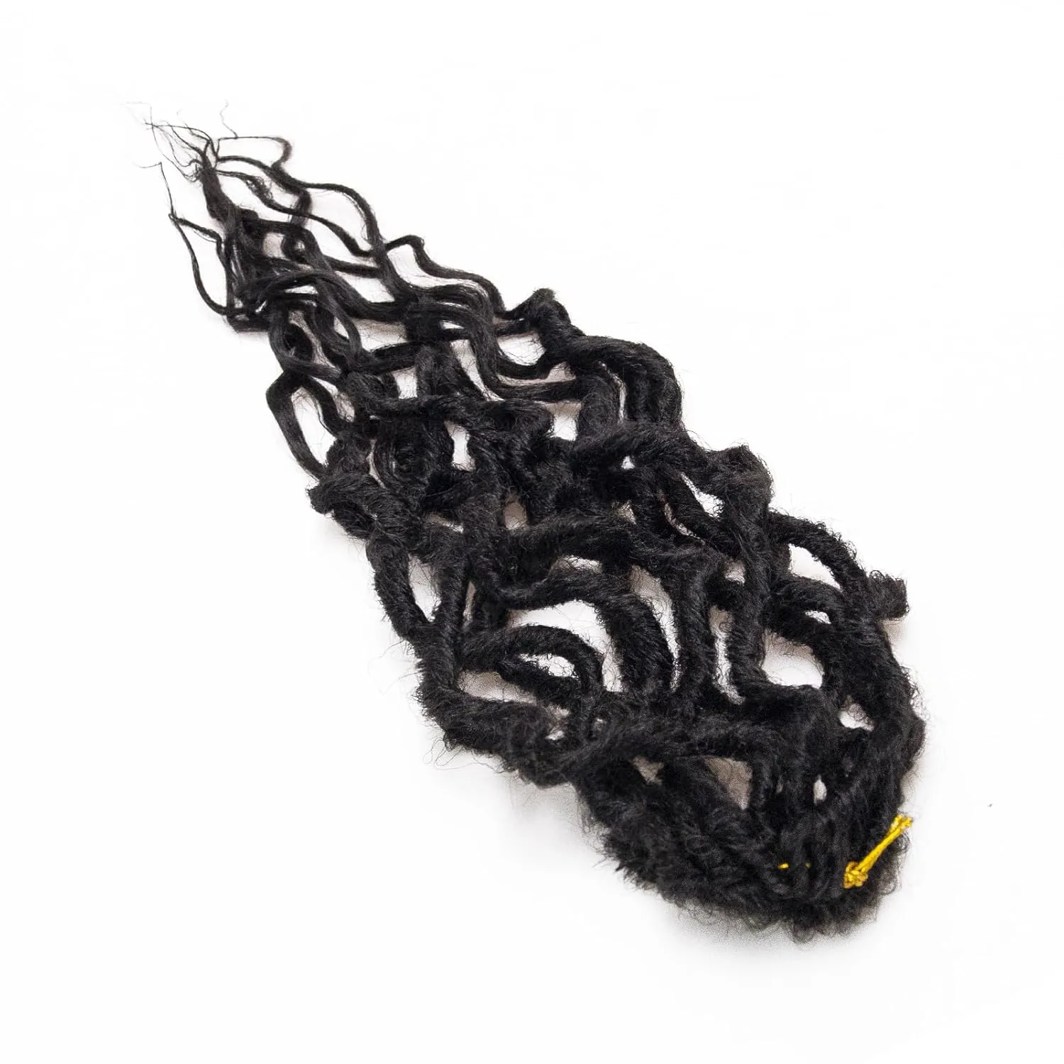 BEkjdiof Faux Locs Crochet Hair Pre-looped Short 6Packs 16Inch Goddess Locs Crochet Hair,Locs with Soft Curly Ends Dreadlocks Faux Crochet Locs Synthetic Braids Extensions 72strands(16'', 1B)