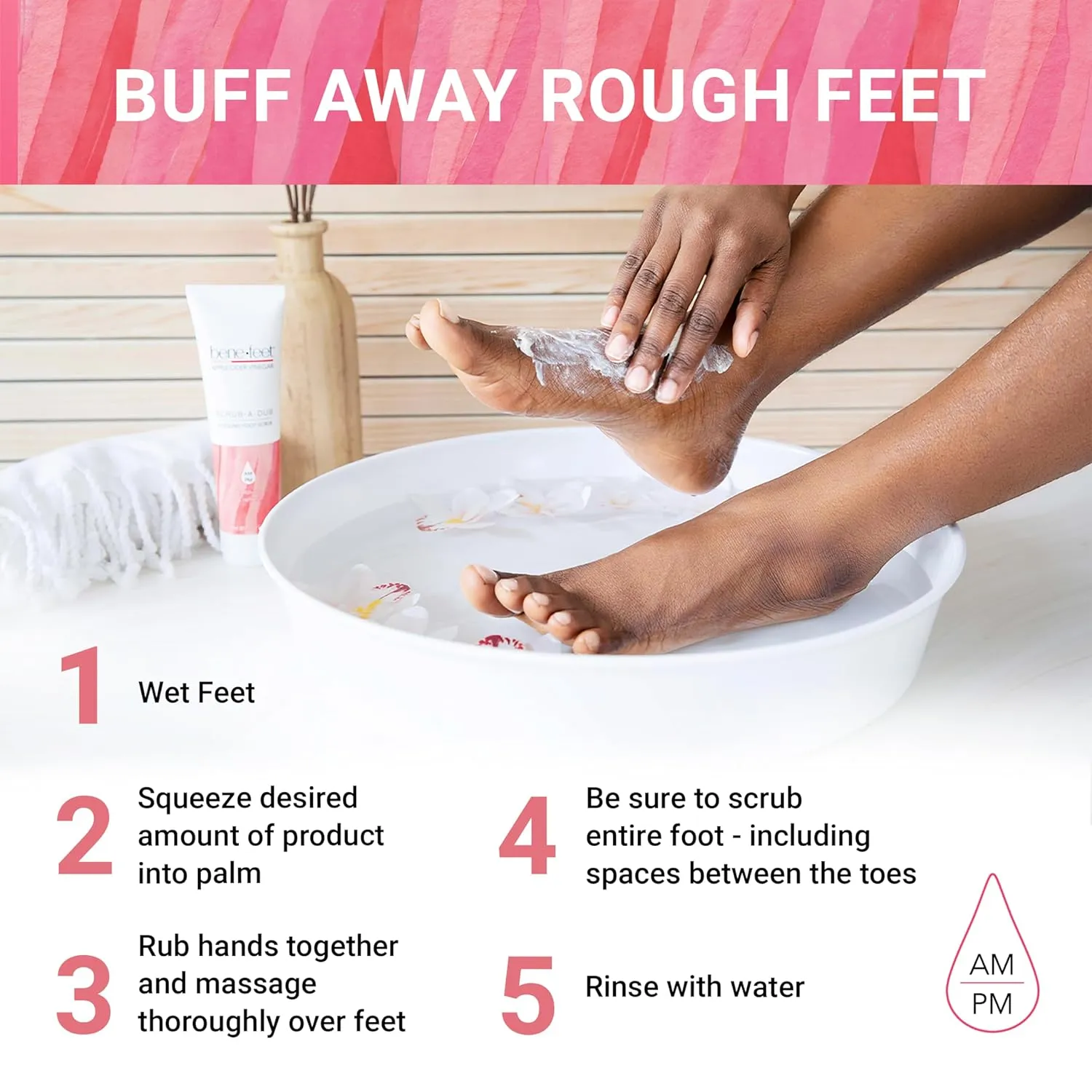 Benefeet Scrub-A-Dub Cooling Foot Scrub - Exfoliates   Refreshes Dry   Dull Skin, Get Smoother Skin from Heel to Toe, Made w/Vitamin E, Apple Cider Vinegar, Walnut Shell   Apricot Seed, 4 oz (3 Pack)