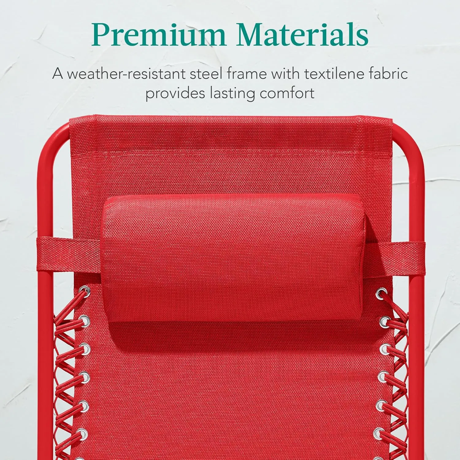Best Choice Products Adjustable Zero Gravity Chair, Monochromatic Color Folding Patio Recliner w/Side Tray, Headrest - Chili