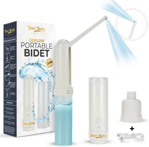 BIDET BUDDY® GoFlow Portable Bidet for Travel | 280ml/min Flow | 800mAh Battery | 180ML Bottle | IPX7 Waterproof | USB-C Charging | Pocket-Sized & Flexible with Medium Pressure (White)