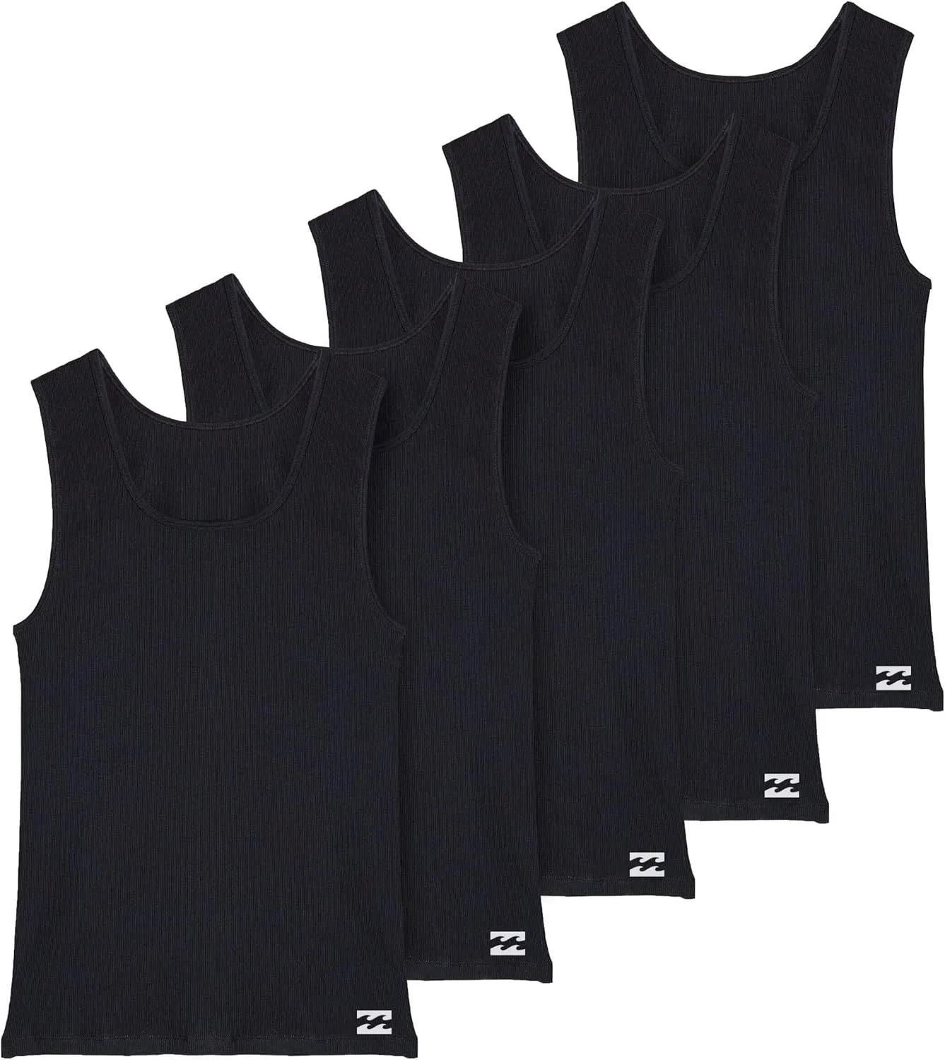 Billabong Mens Undershirts 5 Pack Lightweight Tank Tops for Men Classic Ribbed Cotton