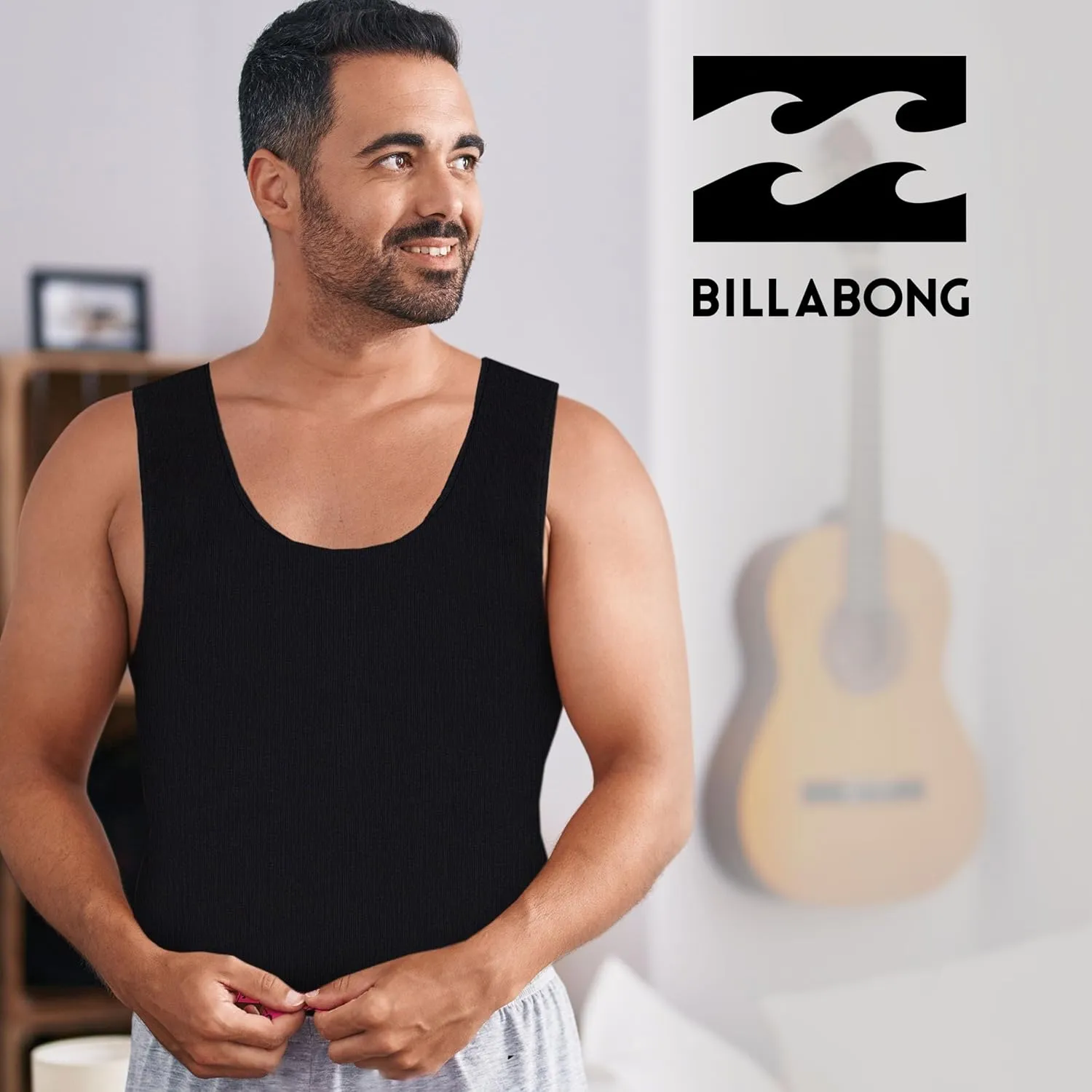 Billabong Mens Undershirts 5 Pack Lightweight Tank Tops for Men Classic Ribbed Cotton