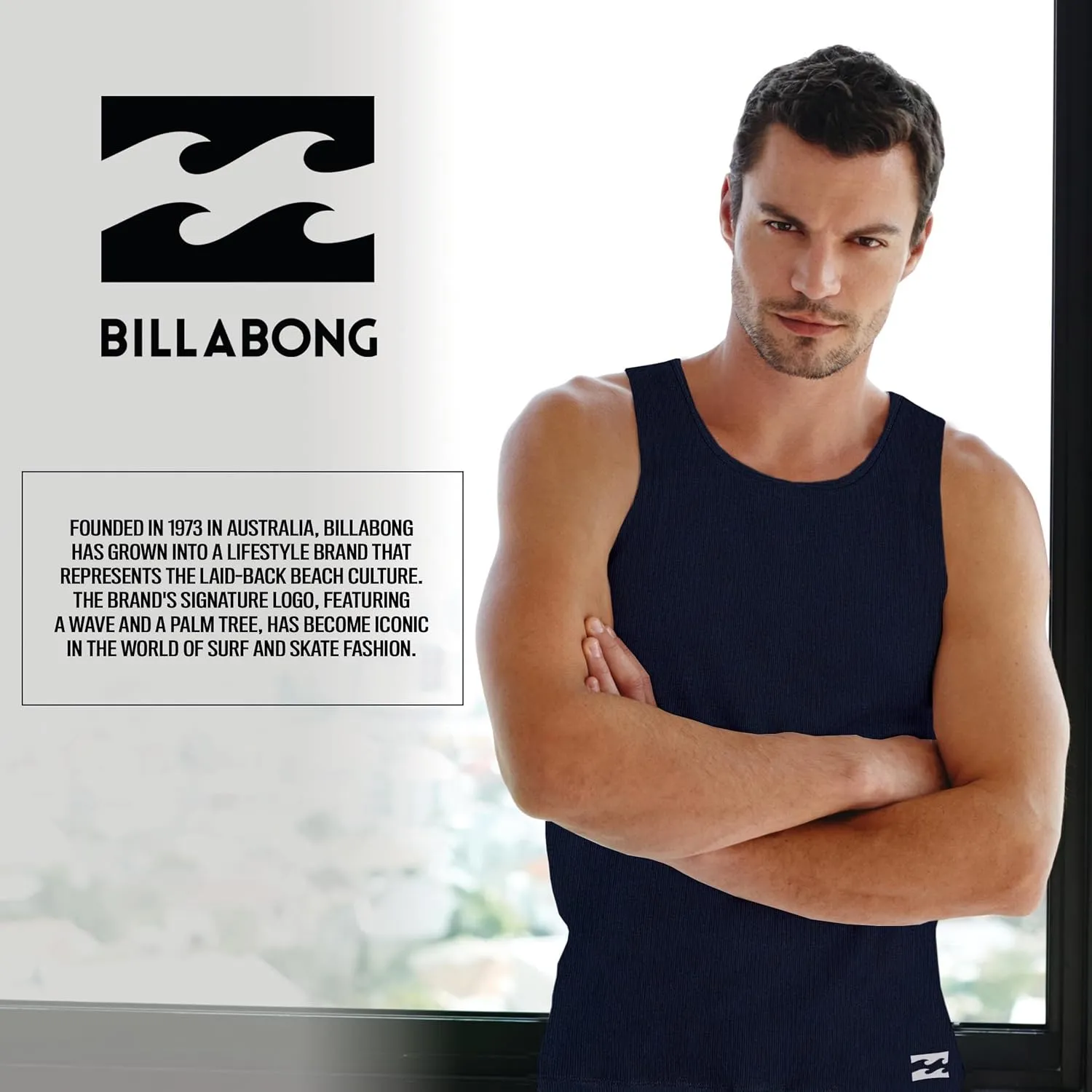 Billabong Mens Undershirts 5 Pack Lightweight Tank Tops for Men Classic Ribbed Cotton