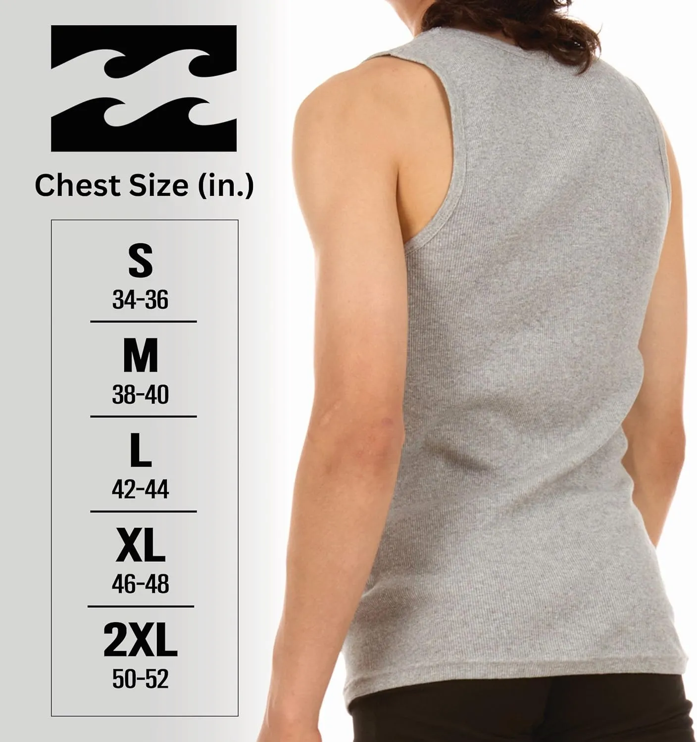 Billabong Mens Undershirts 5 Pack Lightweight Tank Tops for Men Classic Ribbed Cotton