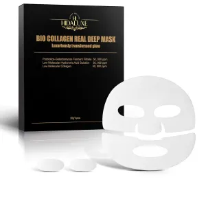 Bio Collagen Deep Sheet Mask, Anti-Aging and Firming Face Mask, Hydrating Treatment, 4 Pack