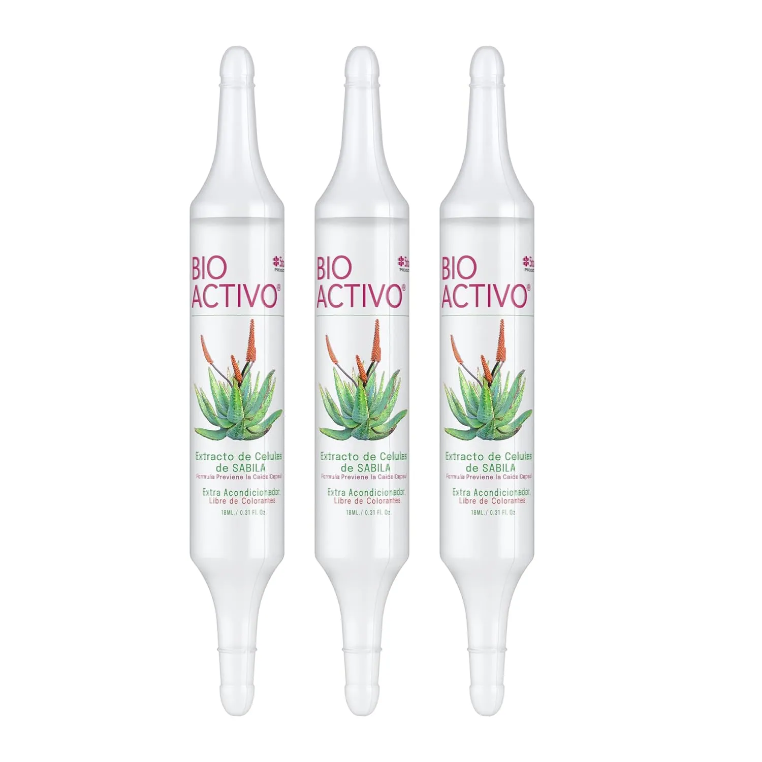 Bioactive Aloe Vera Capilar Cell Extract Ampoules 3 Pack – 0.61 oz Each, Intensive Hair Repair and Hydration Treatment