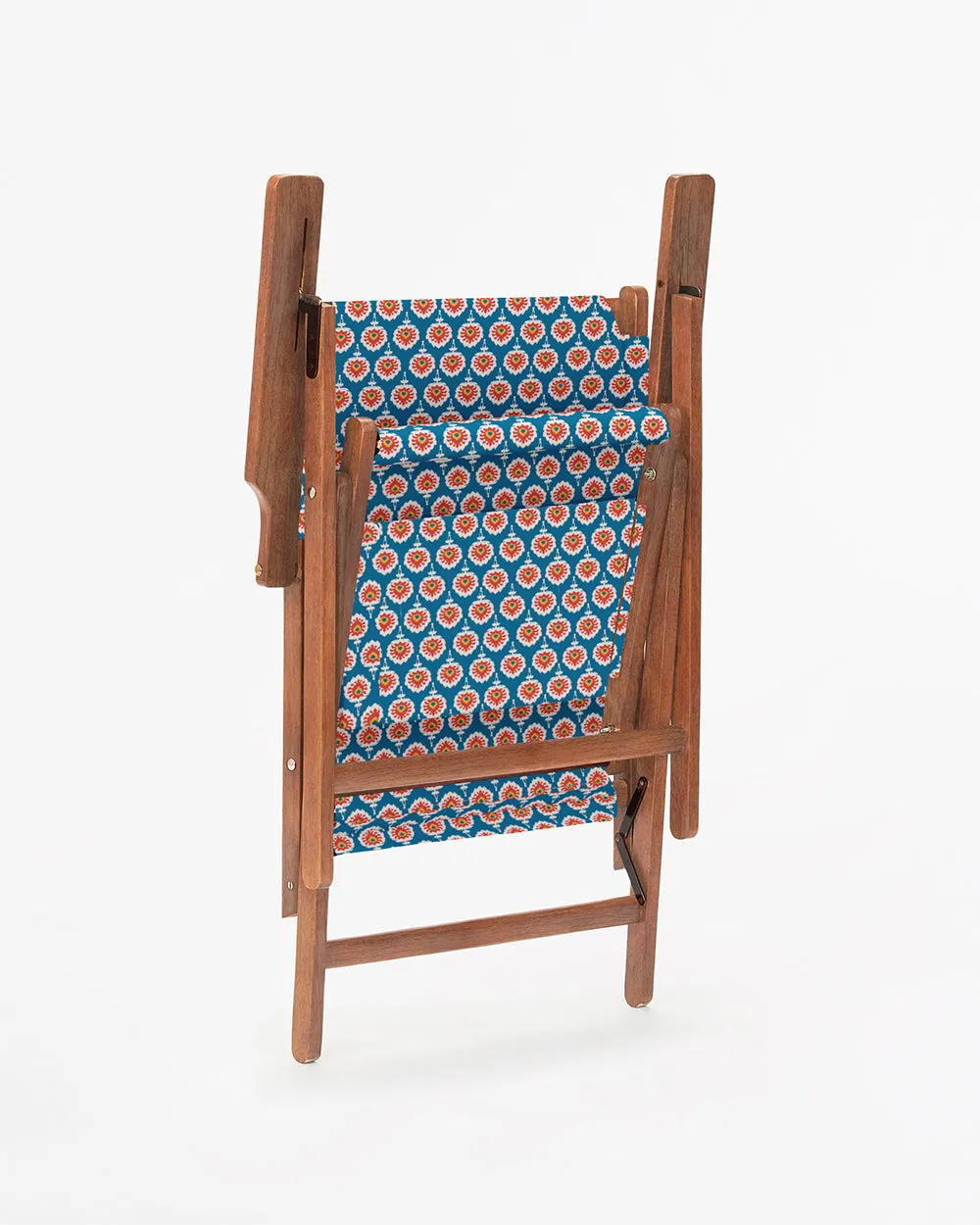Bistro Folding Chair Blue Ikkat