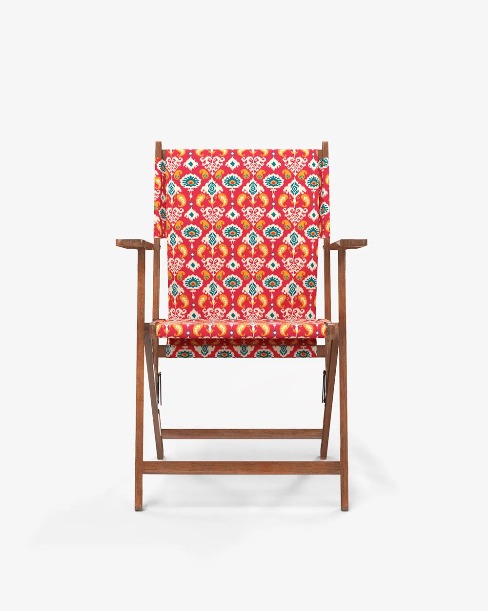 Bistro Folding Chair Red Ikkat