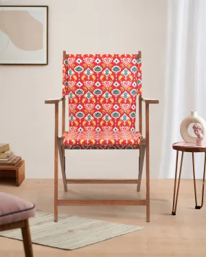 Bistro Folding Chair Red Ikkat