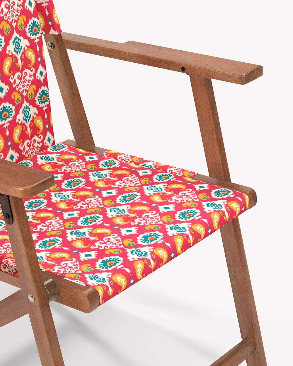 Bistro Folding Chair Red Ikkat