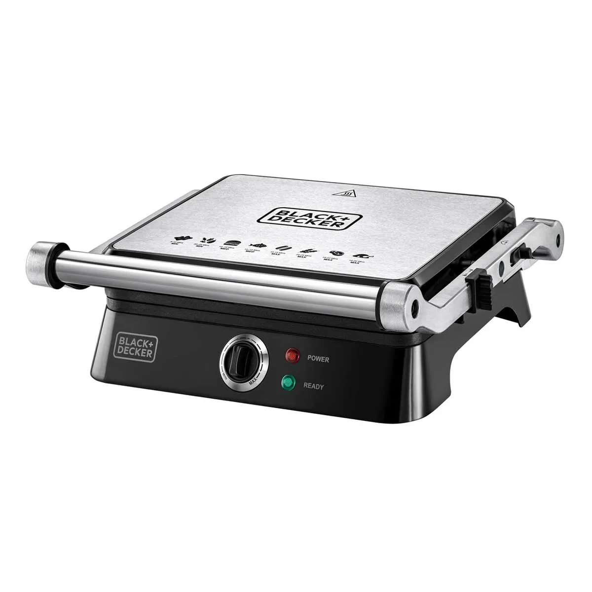 BLACK & DECKER CG1400-B5 Contact Grill With Full Flat Grill For Barbeque 1400W, Black شواية