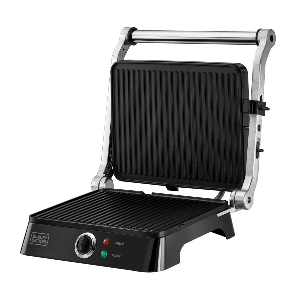 BLACK & DECKER CG1400-B5 Contact Grill With Full Flat Grill For Barbeque 1400W, Black شواية