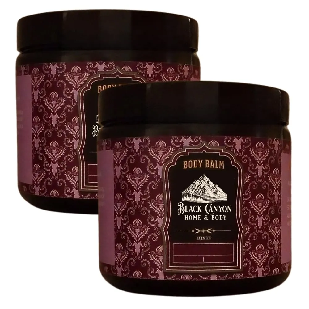 Black Canyon Amber Clove Nutmeg Scented Body Balm with Jojoba Oil, 16 Oz (2 Pack)