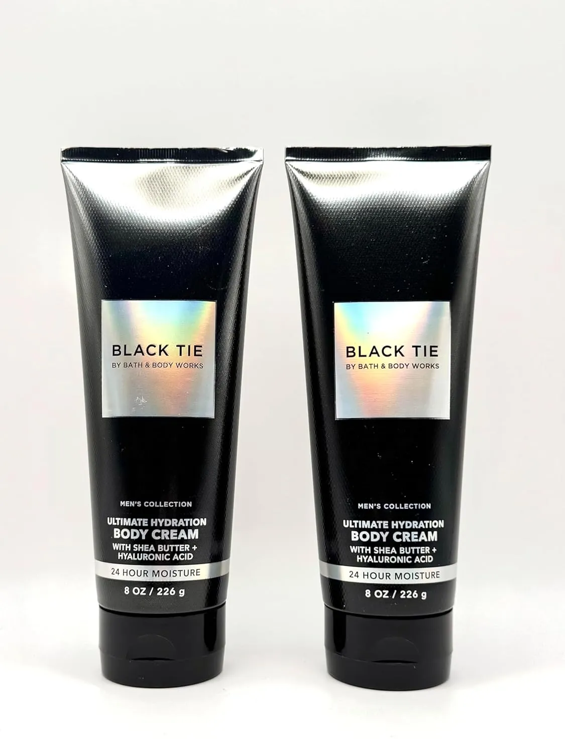 Black Tie Ultimate Hydration Body Cream, Men's Collection, 8 oz, with Shea Butter and Hyaluronic Acid, 24-Hour Moisture, 2-Pack