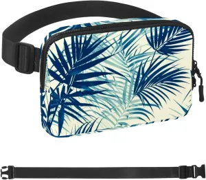 Blue Leaves-1547 Belt Bag for Men and Women Fanny Pack,Belt Bag with Adjustable Strap,Fashion Crossbody Everywhere Belt Bag for Travel Outdoors Running Hiking