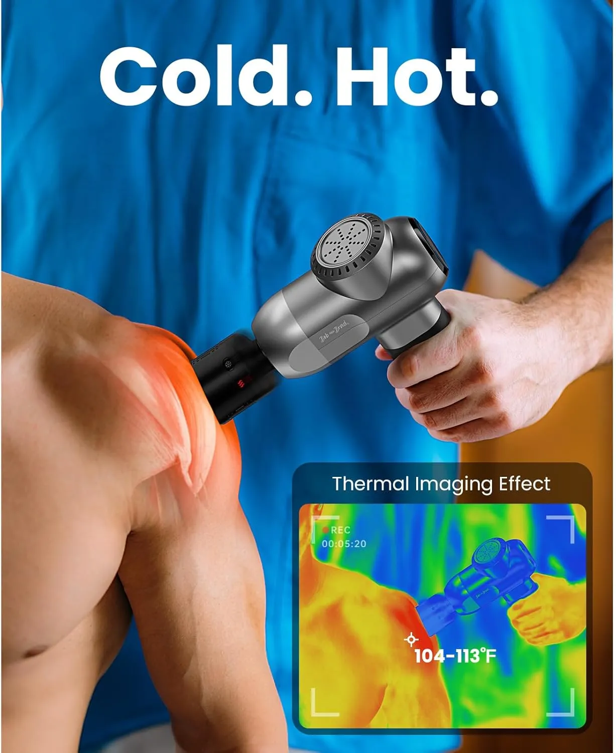 BOB AND BRAD C2 Pro Massage Gun with Heat and Cold Therapy, Mini Massager Gun Deep Tissue, Heated Professional Electric Back Massager for Athletes, Handheld Massager, FSA and HSA Eligible