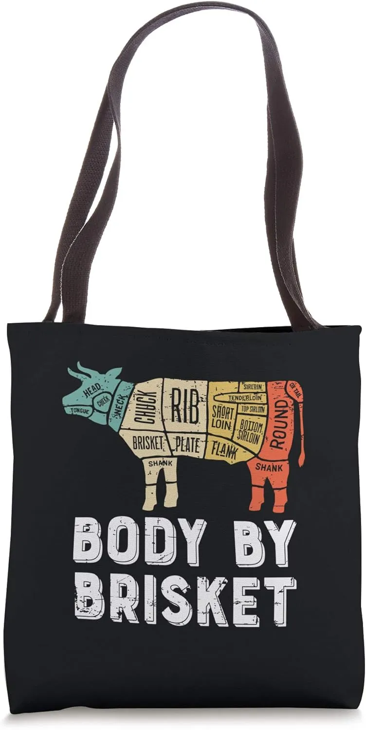 Body By Brisket BBQ Backyard Grill - Funny Grilling Tote Bag