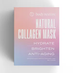 Body Restore Natural Collagen Face Mask - Sheet Made from Fermented Coconut Water, Support Deep Moisture, Dry Skin, Clean Beauty, Variety (12 Pack)