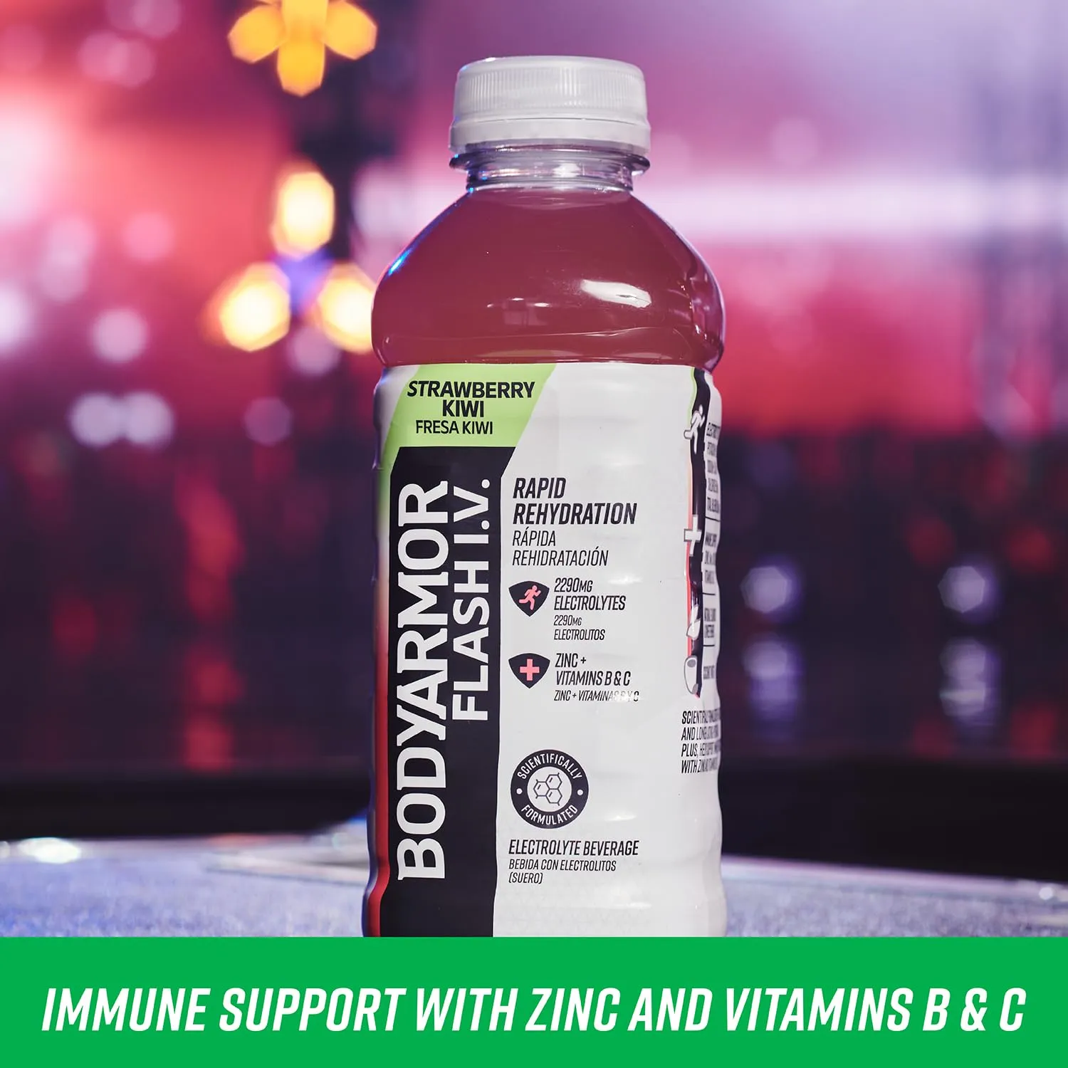 BODYARMOR Flash I.V. Electrolyte Beverage, Strawberry Kiwi, Hydration Drink with Coconut Water For Rapid Rehydration, Post Workout Recovery, 20 Fl Oz (Pack of 12)