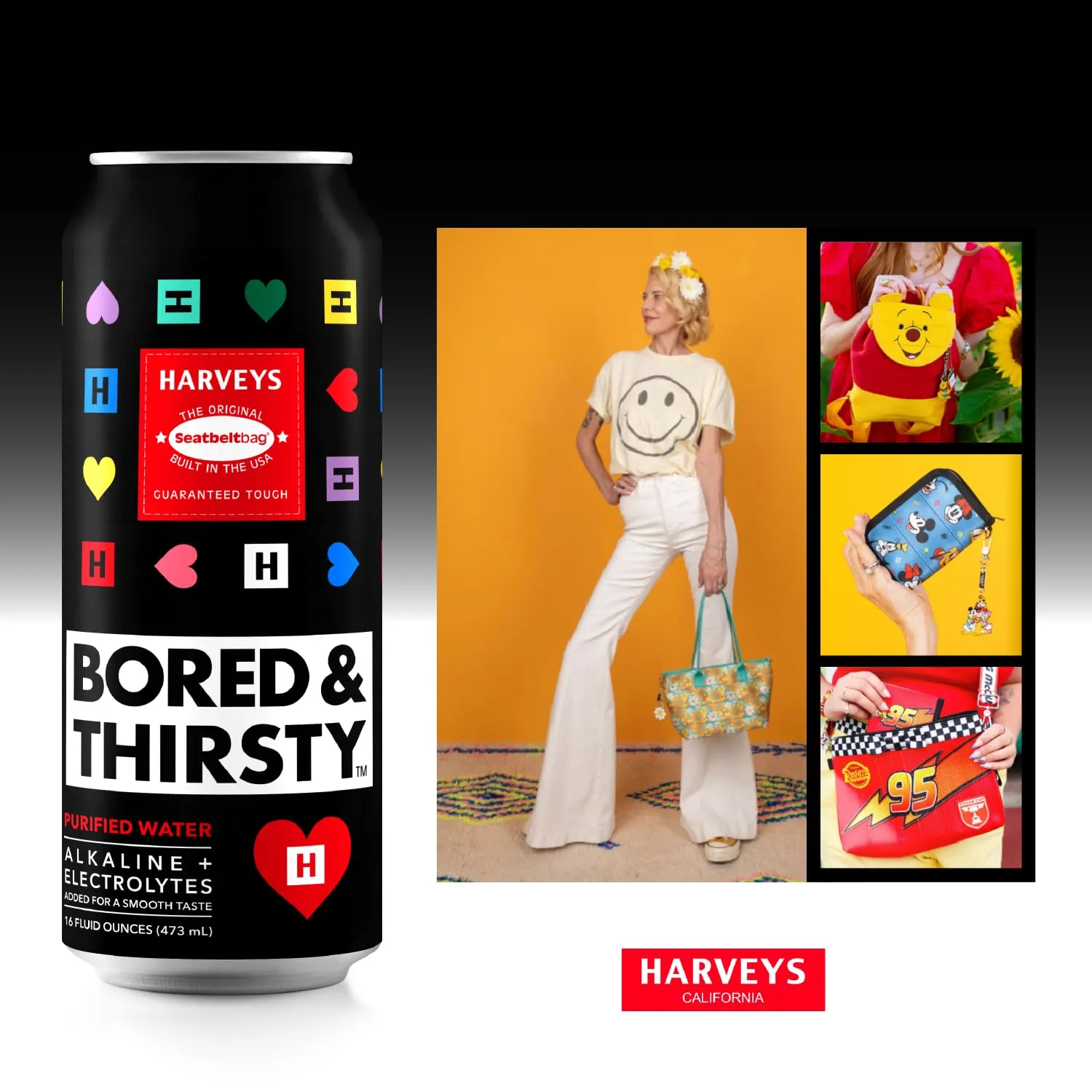 BORED & THIRSTY Alkaline Water with Electrolytes and Trace Minerals. 16 FL OZ -100% Recyclable Aluminum Cans 12 Pack Limited Edition Can Art in Variety 12 Pack