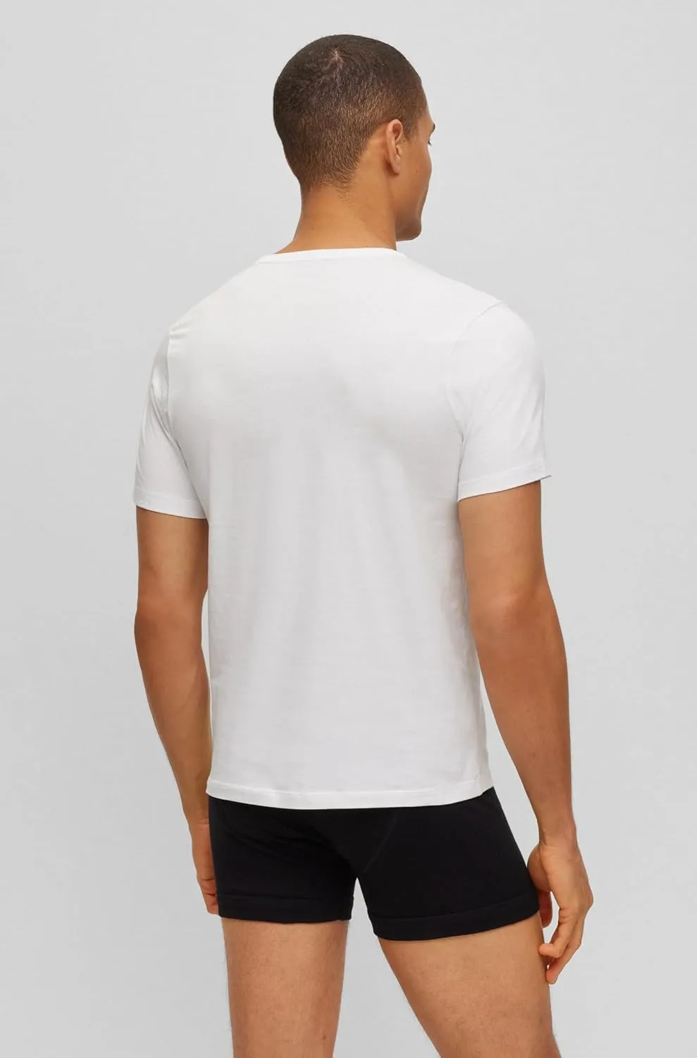 BOSS Men's Logo Embroidered Cotton Tee 3 Pack