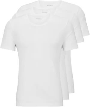 BOSS Men's Logo Embroidered Cotton Tee 3 Pack