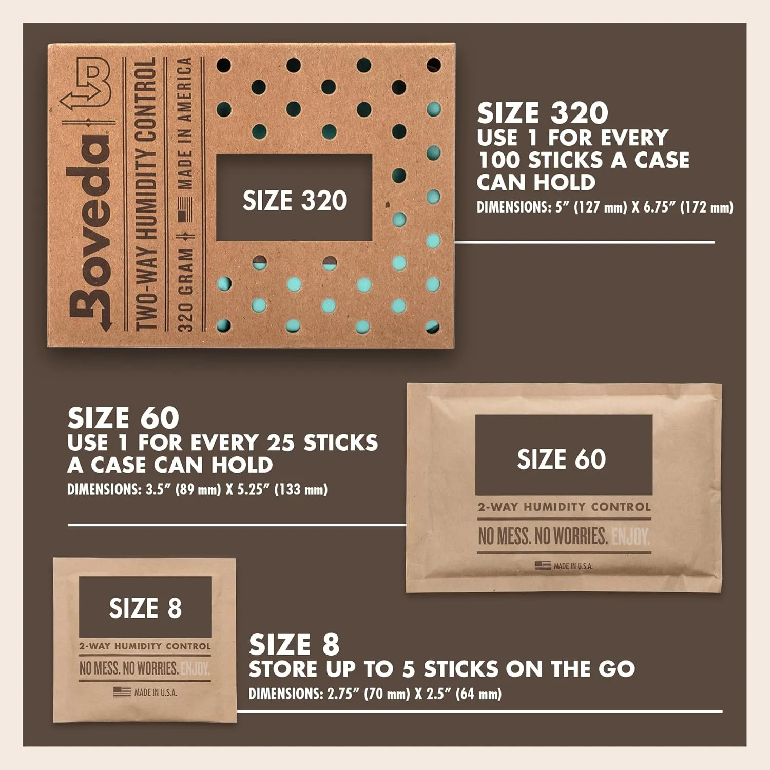Boveda 72% Two-Way Humidity Control Packs For Wood Humidifier Boxes – 12 Pack – Moisture Absorbers – Humidifier Packs – Individually Wrapped Hydration Packets