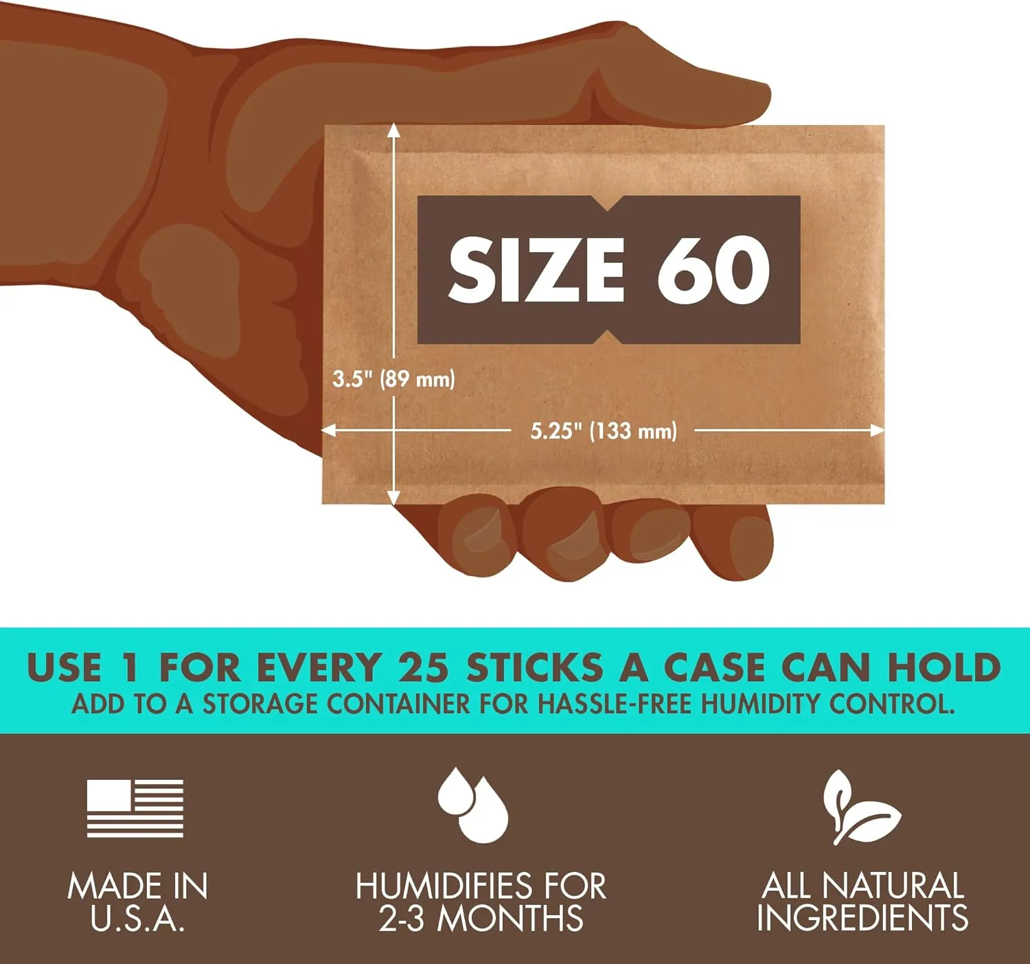 Boveda 72% Two-Way Humidity Control Packs For Wood Humidifier Boxes – 12 Pack – Moisture Absorbers – Humidifier Packs – Individually Wrapped Hydration Packets