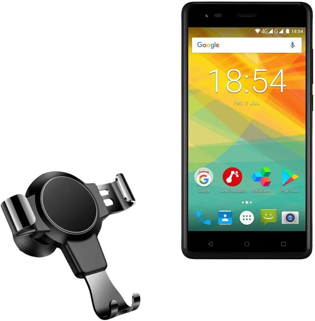 BoxWave Car Mount Compatible with Prestigio Grace - X-Switch Car Mount, Air Vent Mounted Holder Simple Minimal - Jet Black
