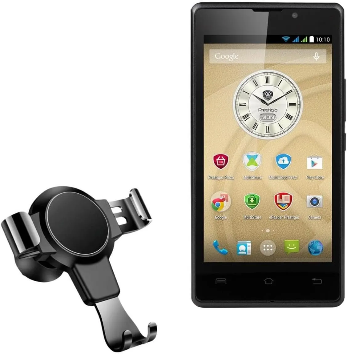 BoxWave Car Mount Compatible with Prestigio Wize A3 - X-Switch Car Mount, Air Vent Mounted Holder Simple Minimal - Jet Black